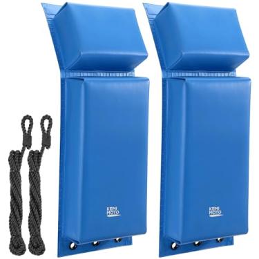 Imagem de KEMIMOTO Para-lamas de barco PWC, pacote com 2 amortecedores de barco para jet ski, para-lamas de barco para ancoragem com 2 cordas de 45,7 cm, acessórios de barco