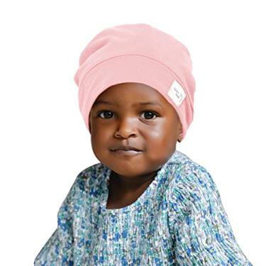 Imagem de Sent Hair Gorro infantil de seda forrado com cetim para cabelo natural ajustável touca de dormir para crianças, bebês, crianças, crianças pequenas (0-3 anos de idade, rosa)