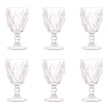 Imagem de Conjunto de Taças de Vidro para Água 6 Peças 325 ml Diamonds Transparente Lyor