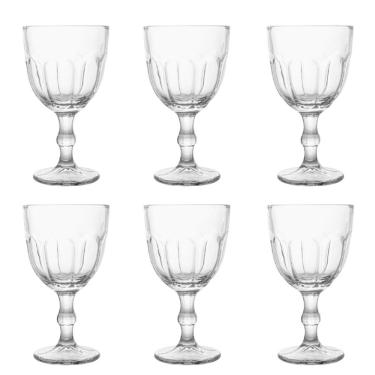 Imagem de Conjunto de Taças de Vidro para Água 6 Peças 300 ml Faces Transparente Lyor