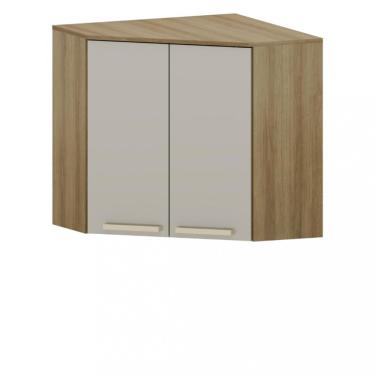 Imagem de Armário Aéreo Canto Diagonal 2 Portas 74cm Isis Luciane - Avela Pf/Mocca UV