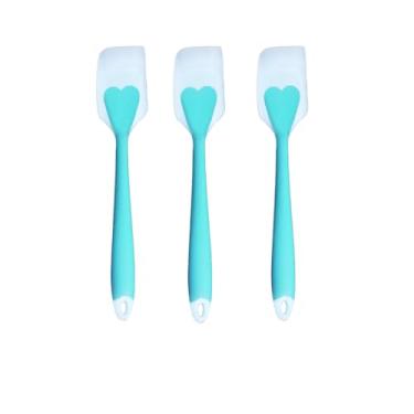 Imagem de Kit 3 Espátulas Silicone Cozinha Coração 28cm Reforçada