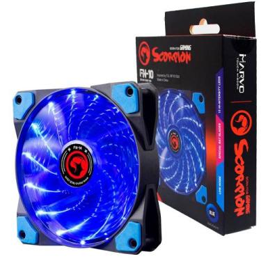 Imagem de COOLER CASE FAN MARVO SCORPION 120mm LED FN-10, AZUL
