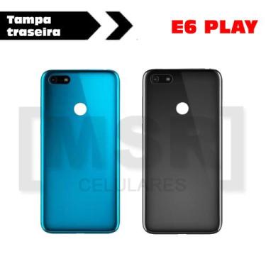 Imagem de Tampa traseira celular MOTOROLA modelo E6 PLAY, PRETO