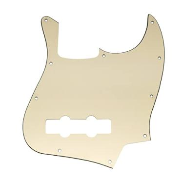 Imagem de ROZILO J Bass Pickguard Placa contra arranhões 10 furos para EUA/Mexicano 4 cordas Jazz Bass envelhecido branco