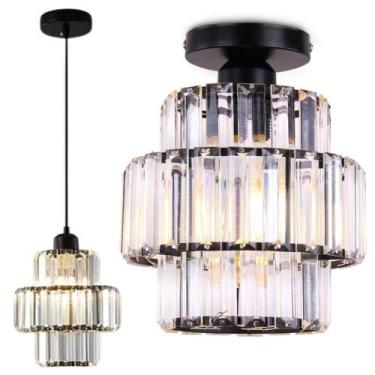 Imagem de Luminária Pendente Até 128Cm 32 Cristais Metal Dourado - GIMPO, Bivolt