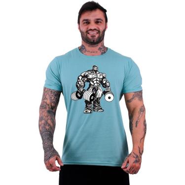 Imagem de Camiseta Tradicional Manga Curta MXD Conceito Bodybuilding Com Halteres Masculina-Masculino