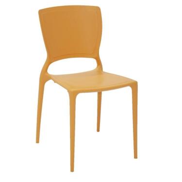 Imagem de Cadeira Tramontina Sofia Encosto Fechado Em Polipropileno E Fibra De Vidro Laranja