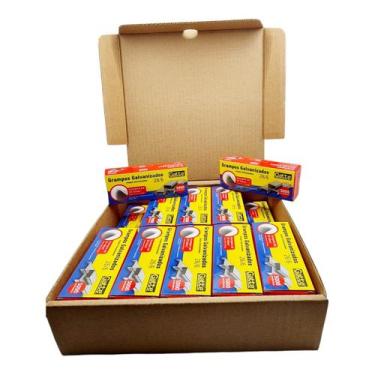 Imagem de Kit 20 Caixas Grampo 26/6 P/ Grampeador De Papel Galvanizado - JOCAR