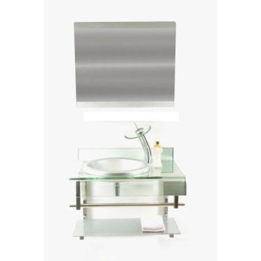 Imagem de Gabinete Vidro Banheiro Estilo Choppin Inox Cores - Cubas e Gabinetes,