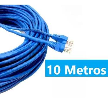 Imagem de Cabo de rede AZUL -- 10 Metros profissional -- CFTV -- Internet -- Mon