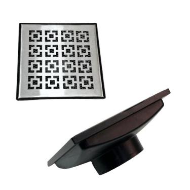 Imagem de Ralo Jardim Quintal Inox Dubai 20x20 Saída 75mm e Tela - Ficone & Reis