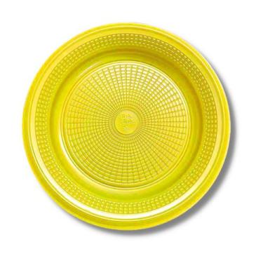 Imagem de PRATO RASO DESCARTÁVEL AMARELO 15 cm. CHURRASCO SOBREMESA C/ 1 U. - TR