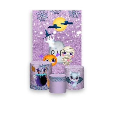 Imagem de Painel De Festa Vertical 1,50 x 2,20 + Trio De Capas Cilindro - Hallow