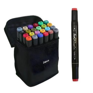 Imagem de Kit Canetas Marca Texto Pintura Hidrocor 24 Cores 2 Pontas - Friburgo