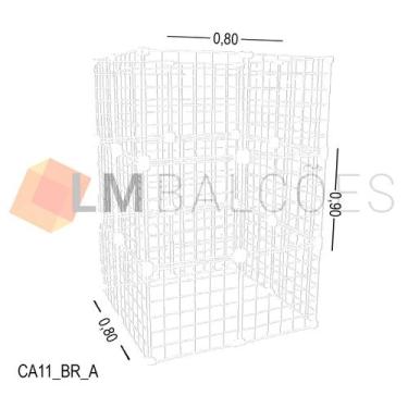 Imagem de Cercadinho Aramado Branco Para Pet - 0,80 x 0,90 x 0,80m - LM Balcoes