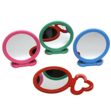 Imagem de 12 Espelhos De Mesa e Mão Dobrável Colorido p/ Maquiagem - New Goods