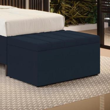 Imagem de Calçadeira Baú Navi 90 Sued Aradecor, Azul Marinho, 90X46X45