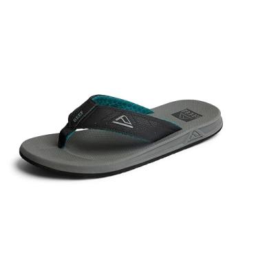 Imagem de REEF Phantoms Chinelo masculino de praia, adequado à água, palmilha moldada macia e com suporte, Cinza/preto/verde, 45