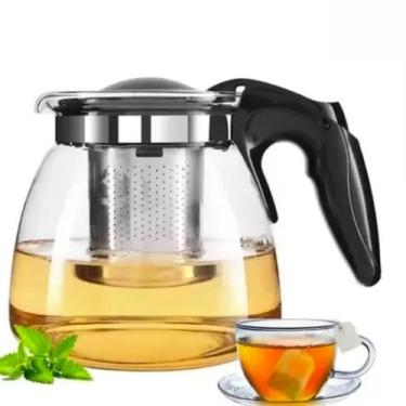 Imagem de Chaleira de Vidro com Infusor Chá Café Bule 1litro Aço Inox  - Western