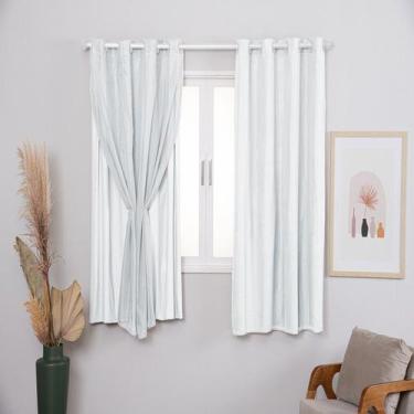 Imagem de Cortina Blackout Prata Com Voil Liso 4,00 M X 2,50 Metros - BEAUTY CAS