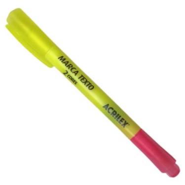 Imagem de Marca Texto Ponta Dupla Amarela/Rosa Traço 3.8mm Acrilex - Jocar Offic