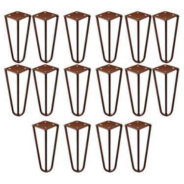 Imagem de Kit 16 Pés de Metal 15 CM Hairpin Legs Mesas de Centro Puffs Bronze G41