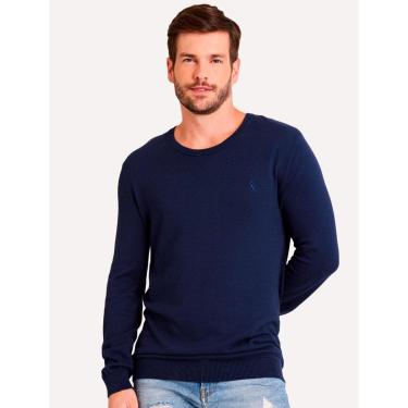Imagem de Suéter Reserva Masculino Tricot Basico Gola Careca Azul Marinho-Masculino