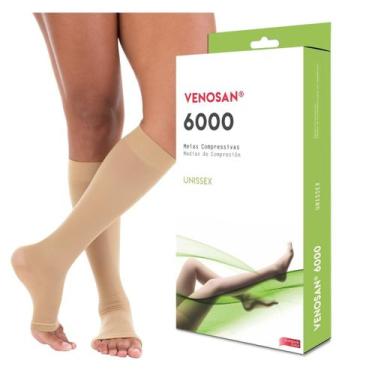 Imagem de Meia 3/4 Venosan 6000 20-30 Pé Aberto Bege, P