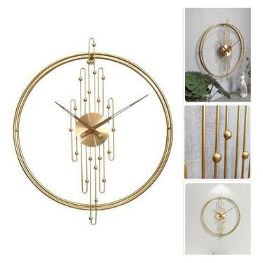 Imagem de Relógio De Parede 3d Dourado Metal Design Europeu 50cm - Vacheron, Dou