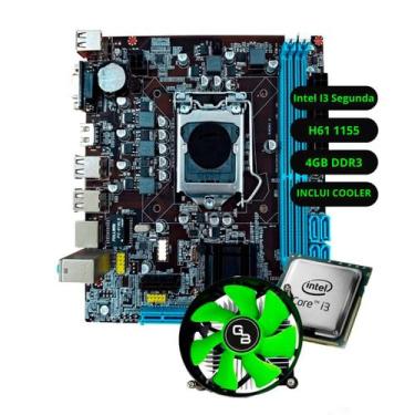 Imagem de Kit Upgrade Intel I3 Segunda Placa Mãe H61 Ram 4GB DDR3 - AresTechRJ