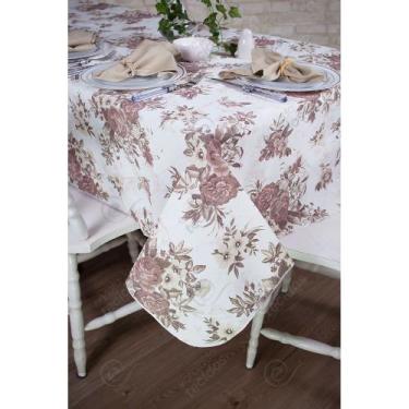 Imagem de Toalha de Mesa Retangular em Tecido Impermeável Acqua Linea Cinza Plum