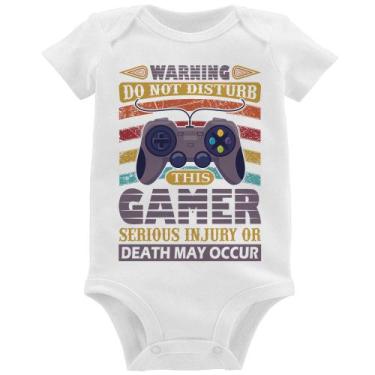Imagem de Body Bebê Do Not Disturb This Gamer - Foca na Moda, Branco, M