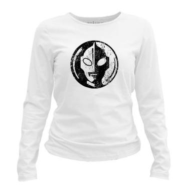 Imagem de Camiseta manga longa feminina - Ultraman - DASANTIGAS, Branco, Branco,