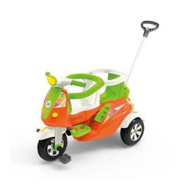 Imagem de Veículo para Bebê Moto Duo 2 em 1 com Som e Luz - Calesita, Laranja e 