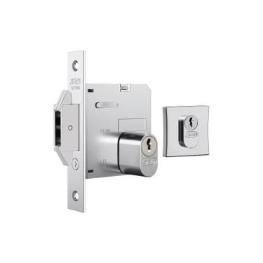 Imagem de Fechadura porta de correr e bater stam 1006 cromada asa de avião quadr