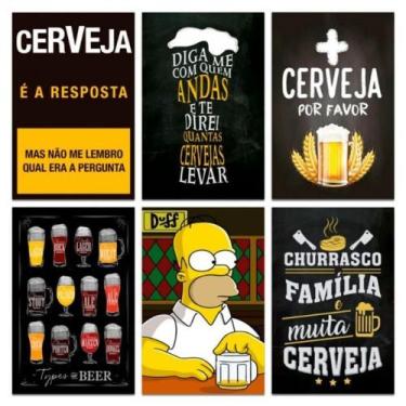 Imagem de Quadro Decorativo Bar Churrasco Cerveja Homer Simpsons  Kit 6 peças 20