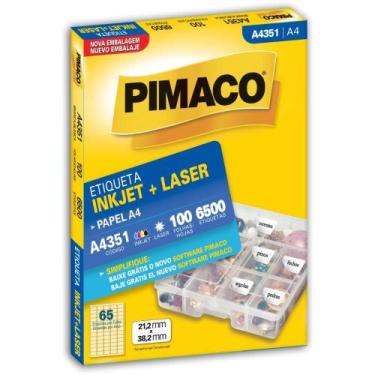 Imagem de Etiqueta A4 A4351 100 Folhas 21,2 X 38,2 MM - Caixa com 6500 Etiquetas