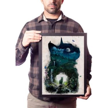 Imagem de Poster Com Moldura A3 Animal Surreal Gato - Fanarte
