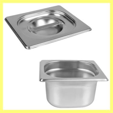 Imagem de Cuba Gastronomica Com Tampa Gn Buffet Inox 1/6 100mm - Zepper