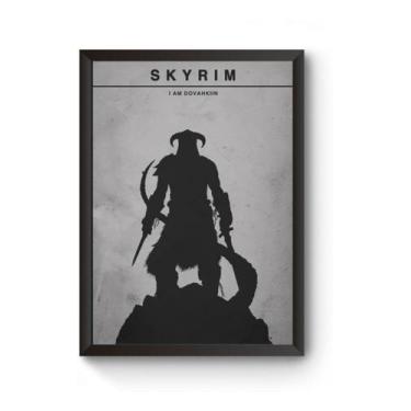 Imagem de Poster Moldurado Skyrim Quadro - Fanarte