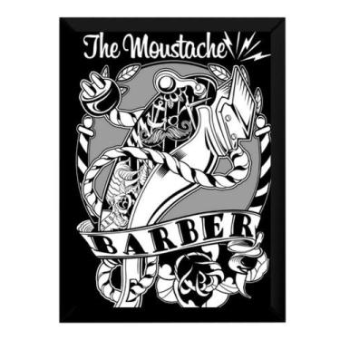 Imagem de Poster Moldurado Arte Barbearia Barbe Shop Quadro Decorativo - Fanarte
