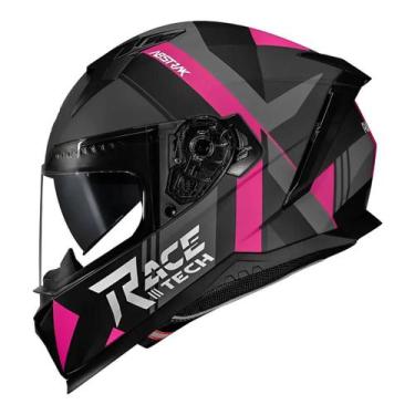 Imagem de Capacete Race Tech Volt Abstrak Matte Black Pink, 60, Preto