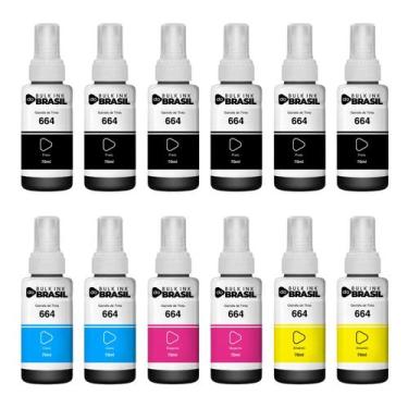 Imagem de KIT 12 tintas T664 compatível epson para impressora L395, L495, L396, 