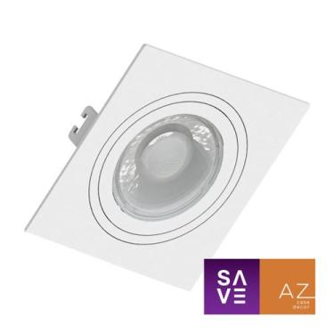 Imagem de Spot Embutir Quadrado Face Plana Dicroica Mr16 Branco - Save Energy