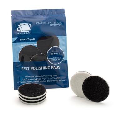 Imagem de Conjunto de pastilhas de polimento de feltro GP11006 para polimento de vidro, plástico, metal, mármore/diâmetro de 5 polegadas/pacote com 5 pastilhas