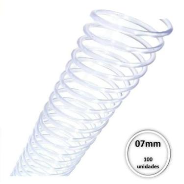 Imagem de Espiral Plastico para encadernação 07 mm Transparente c/ 100 Pcs - MAR