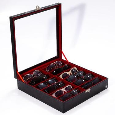 Imagem de Porta Óculos Sintético Croco com 12 Divisórias - TOTAL LUXO, Preto, Ve