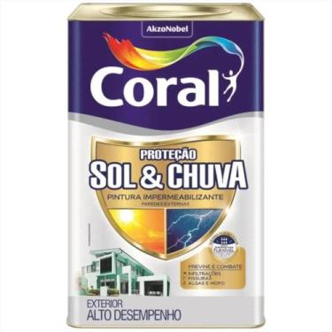Imagem de Tinta Impermeabilizante Fachada Coral Sol & Chuva 18L, Branco