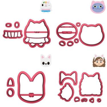 Imagem de Kit 4 Cortadores Gabby Casa Gorro Panda Dollhouse - DOCE IMPRESSO, 9,0